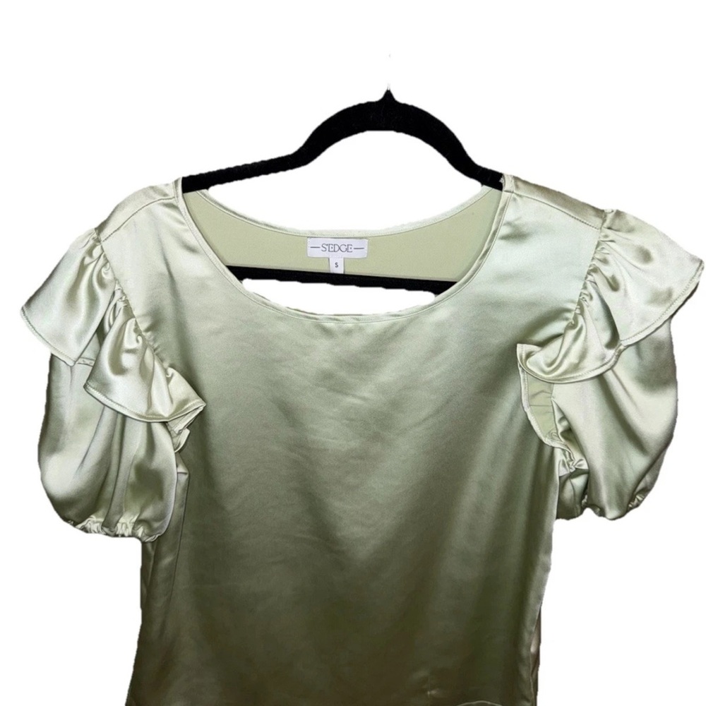 S’Edge Silk Brigita Top In Kiwi Women’s Small